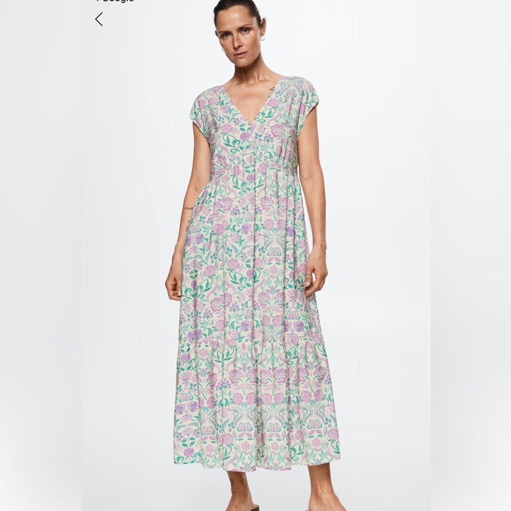 Mango FLOWY FLOWER PRINTED DRESS size XS